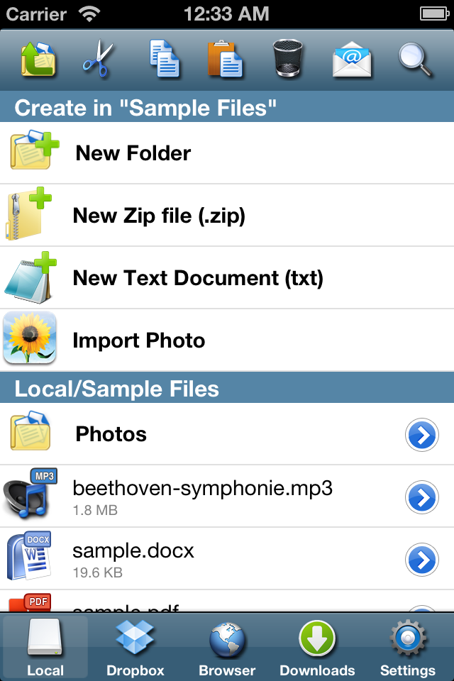 iFile Download Manager iPhone